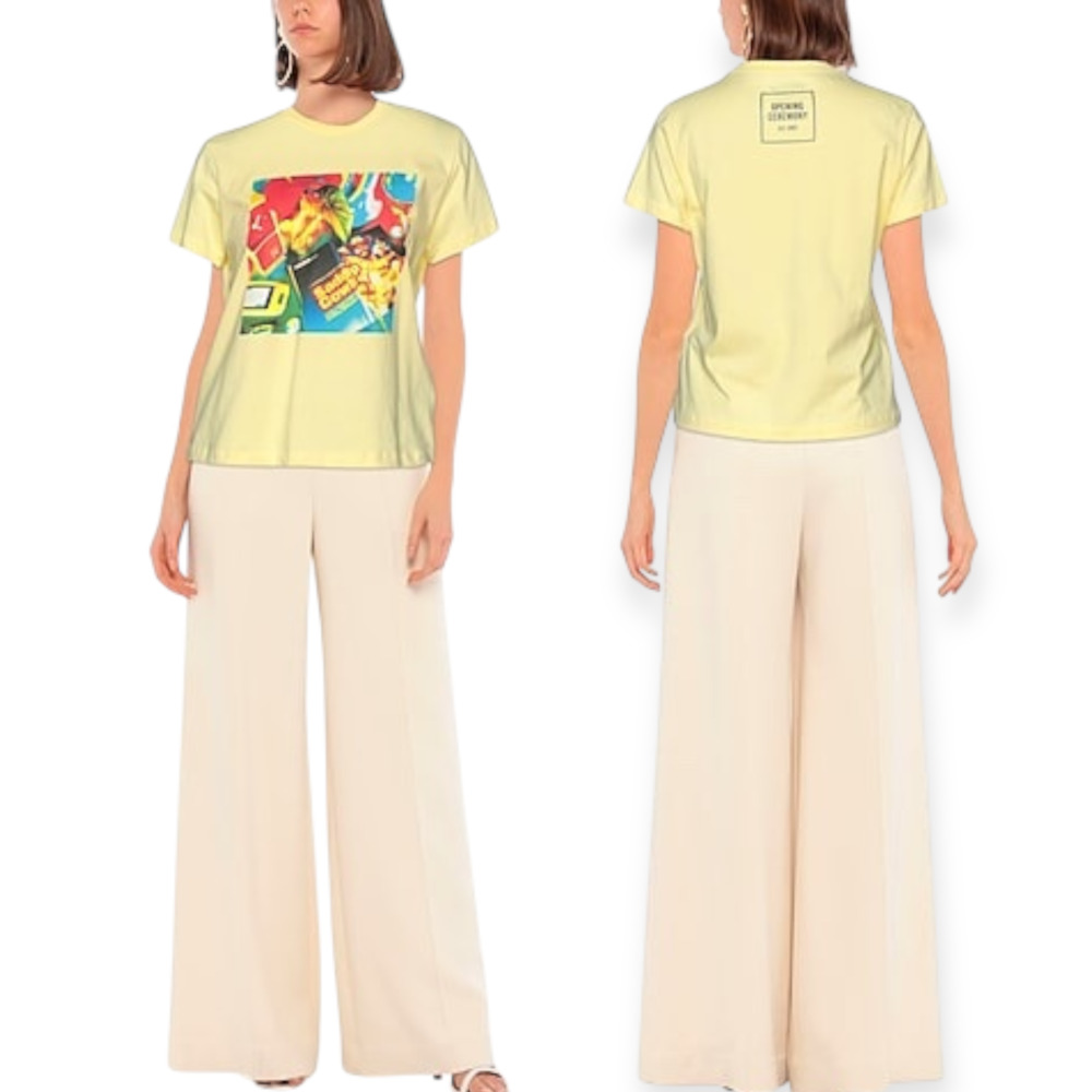 Opening Ceremony Cowboy Print Tee White Graphic Shirt Womens Medium fits S NWT - Picture 3 of 8
